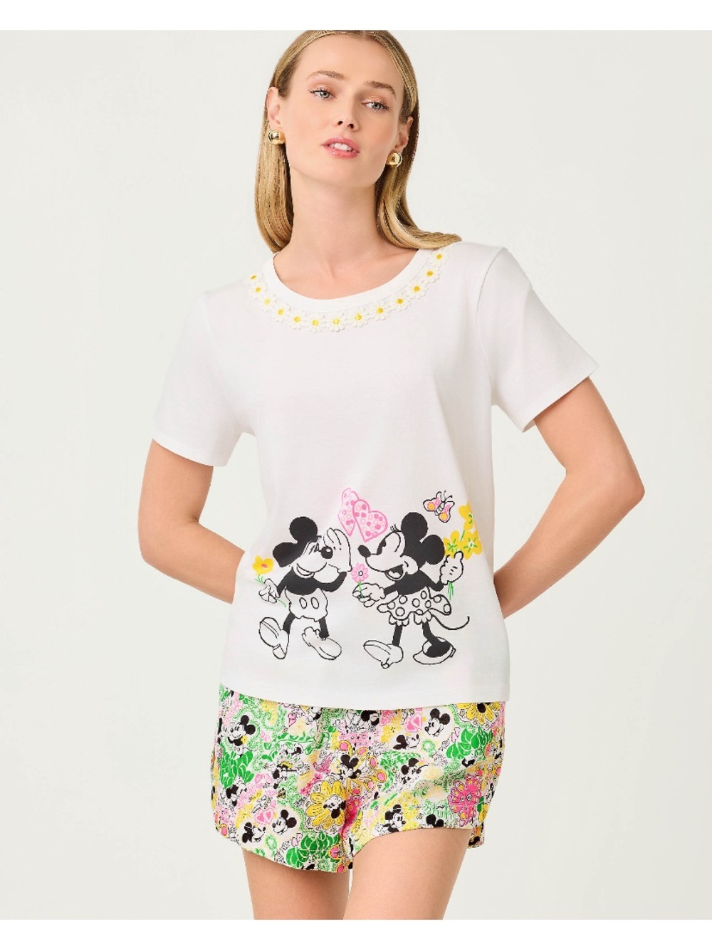 Lilly Pulitzer Hearts Disney Clairmont Trimmed Knit Top Multi Throwback Top!